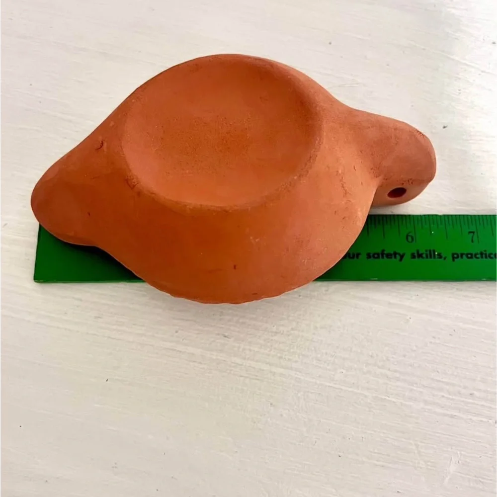 Terracotta Oil Lamp Lucerna with Gladiator / Warrior Design